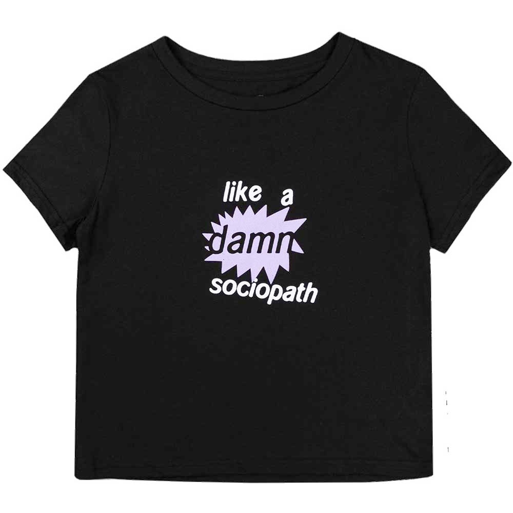 Olivia Rodrigo - Like A Damn Sociopath Crop top - Zwart